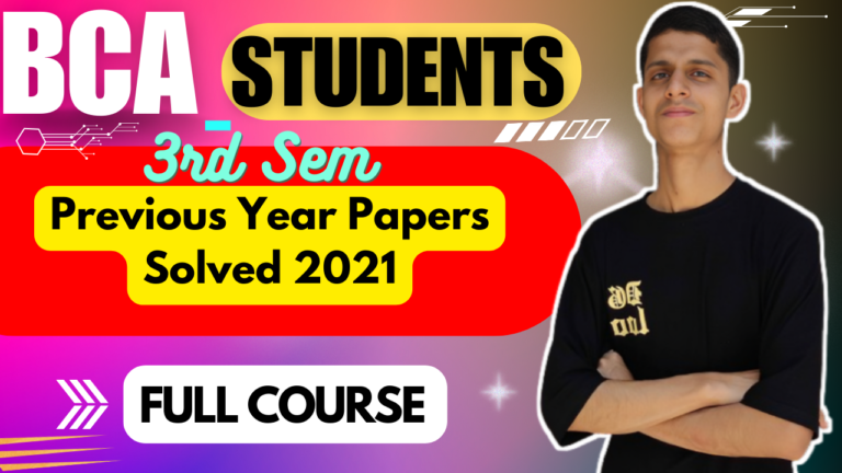 BCA 3rd Semester Maths Solved Previous Year Paper 2021